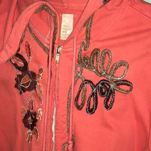 Boho Free People zip-up hoodie